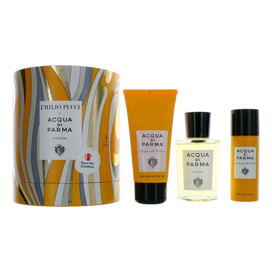 Acqua Di Parma x Emilio Pucci Colonia by Acqua Di Parma, 3 Piece Gift Set for Unisex Unisex Gift Sets Acqua Di Parma