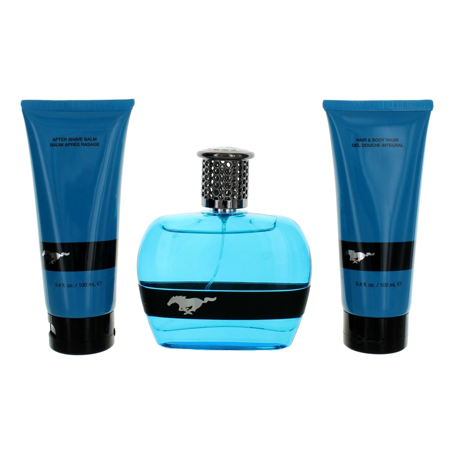 Mustang Blue by Mustang, 3 Piece Gift Set for Men Men's Fragrances Mustang