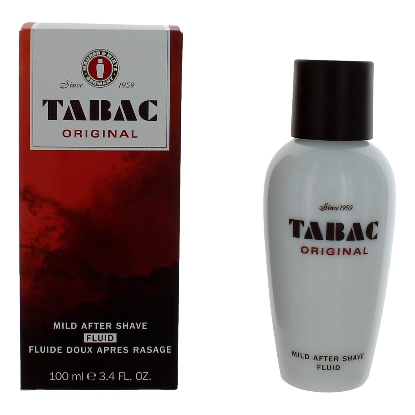 Tabac by Maurer & Wirtz, 3.4 oz Mild After Shave Splash for Men Tabac Original Maurer & Wirtz
