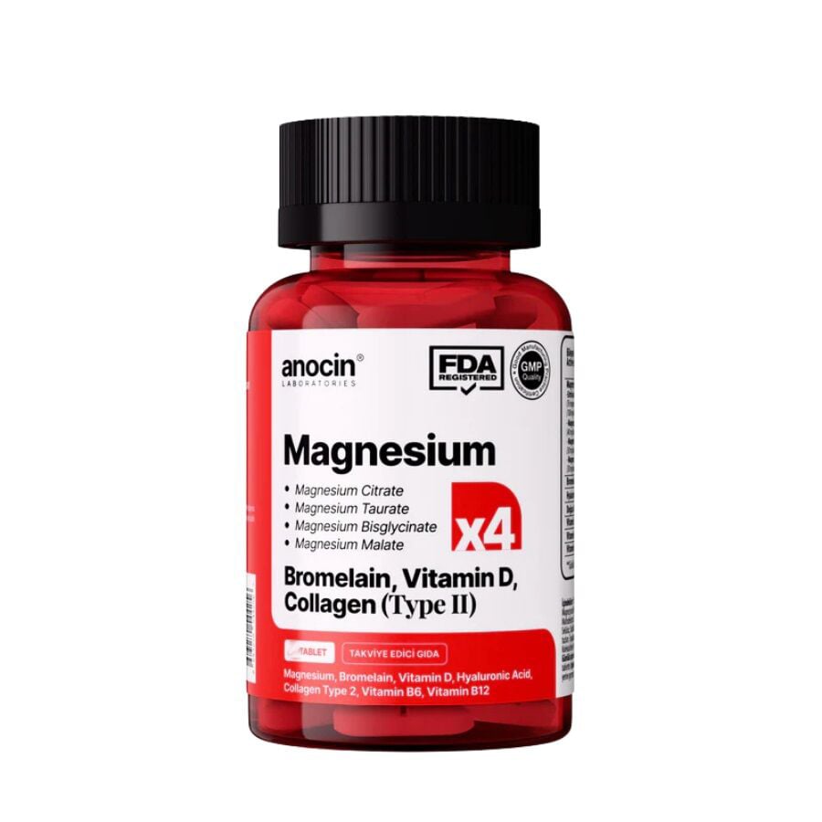 Anocin Magnesium Complex X4 Supplement with Vitamin D 60 Tablets