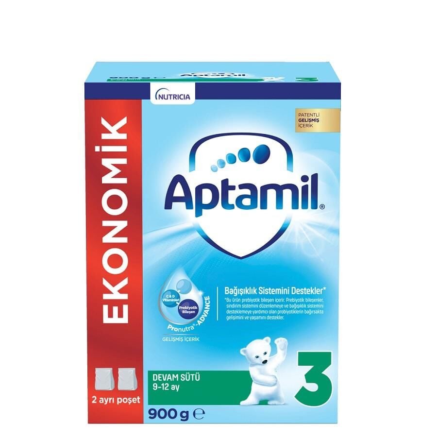 Leche de continuación Aptamil 3 para bebés de 9 a 12 meses, 900g