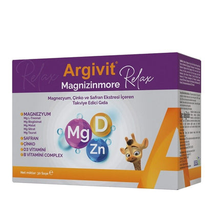 Argivit Magnizinmore Relax Complément Magnésium et Vitamines 30 Sachets