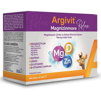 Argivit Magnizinmore Relax Complément Magnésium et Vitamines 30 Sachets