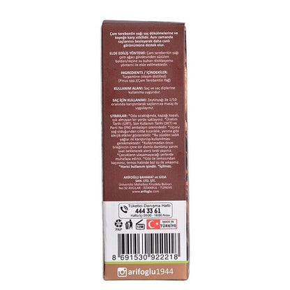 Huile de térébenthine de pin Arifoğlu, 100 % pure, soin des cheveux et de la peau, 50 ml