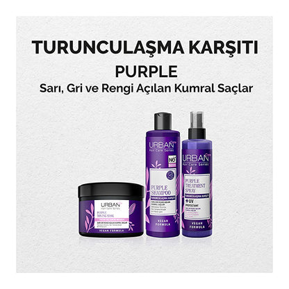 Champú morado Urban Care - Cuidado capilar vegano, sin sulfatos y protector del color para cabellos rubios y grises