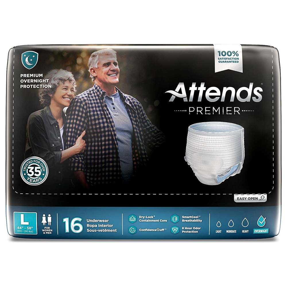Attends Premier Premium Overnight Protection Underwear L 44"- 58" 16X Health Care Pasteur Pharmacy