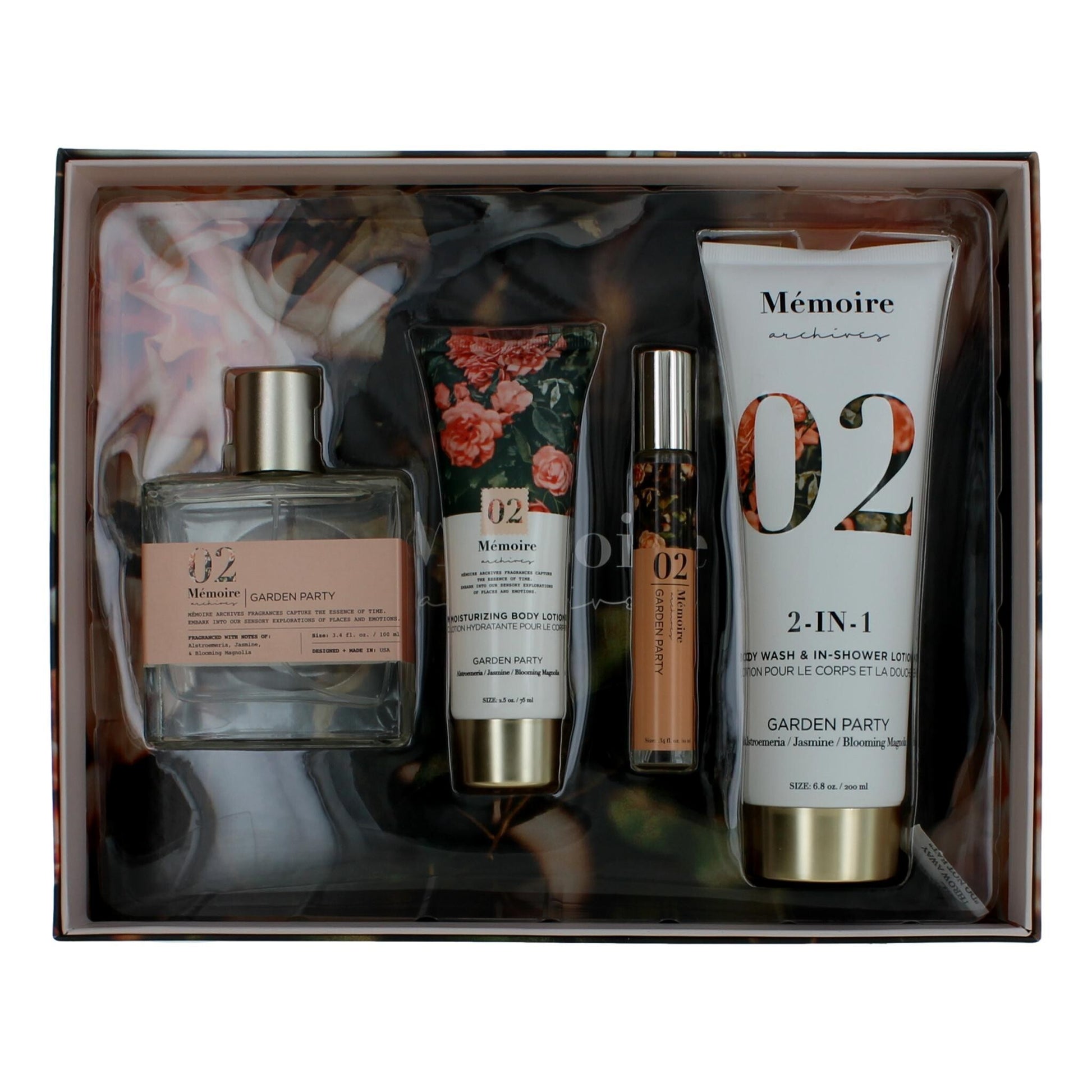Garden Party by Memoire Archives, 4 Piece Gift Set for Unisex Unisex Gift Sets Memoire Archives