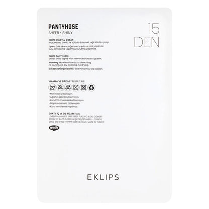 Eklips Cocoa Pantyhose Smooth Semi-Sheer Tights Size L