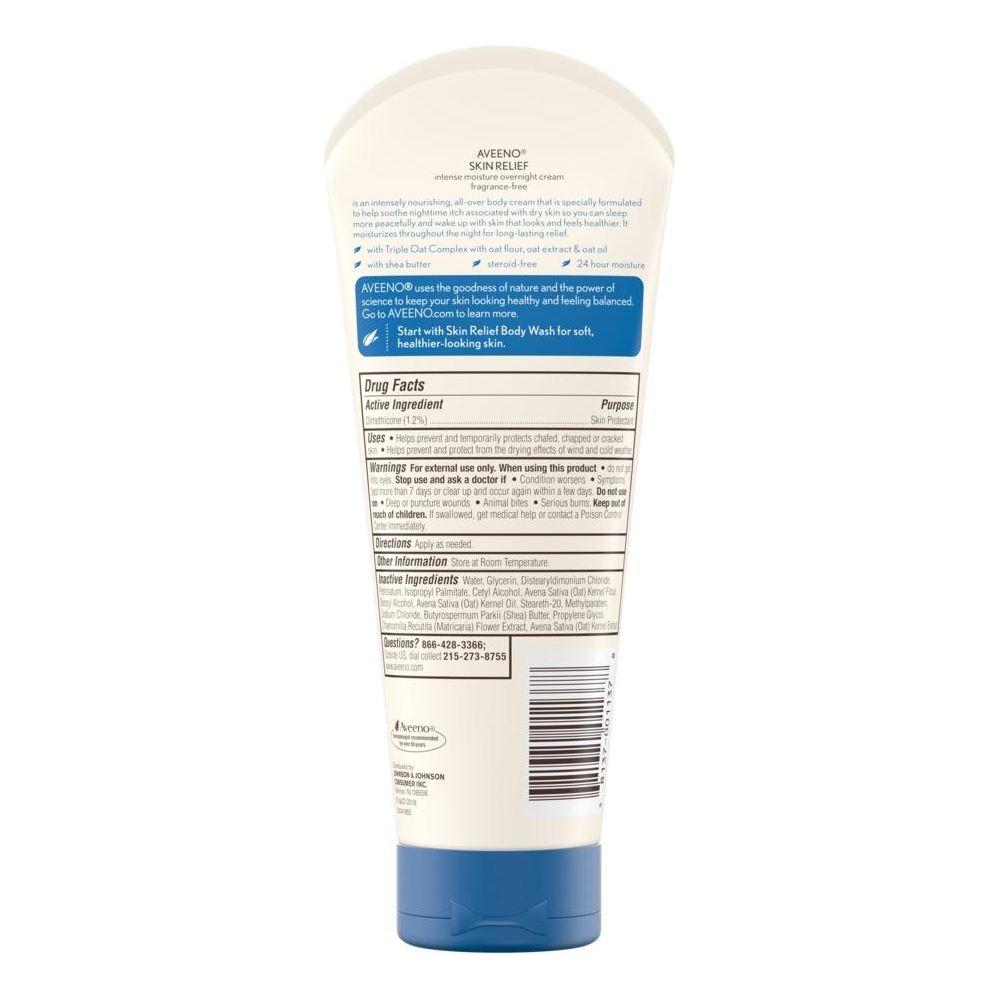 Aveeno Active Naturals Skin Relief Overnight Cream, Intense Moisture, 7.3 fl oz Overnight Cream Pasteur Pharmacy