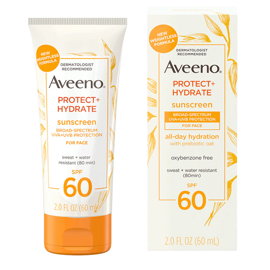 Aveeno Protect + Hydrate Sunscreen SPF60 60ml Skin Care Pasteur Pharmacy