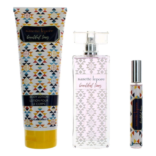Beautiful Times by Nanette Lepore, 3 Piece Gift Set for for Women Women Gift Sets Nanette Lepore