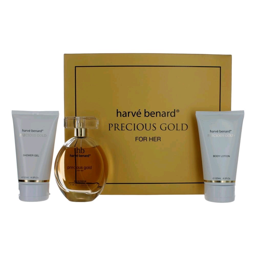 Precious Gold by Harve Bernard, 3 Piece Gift Set for Women Women Gift Sets Harve Bernard