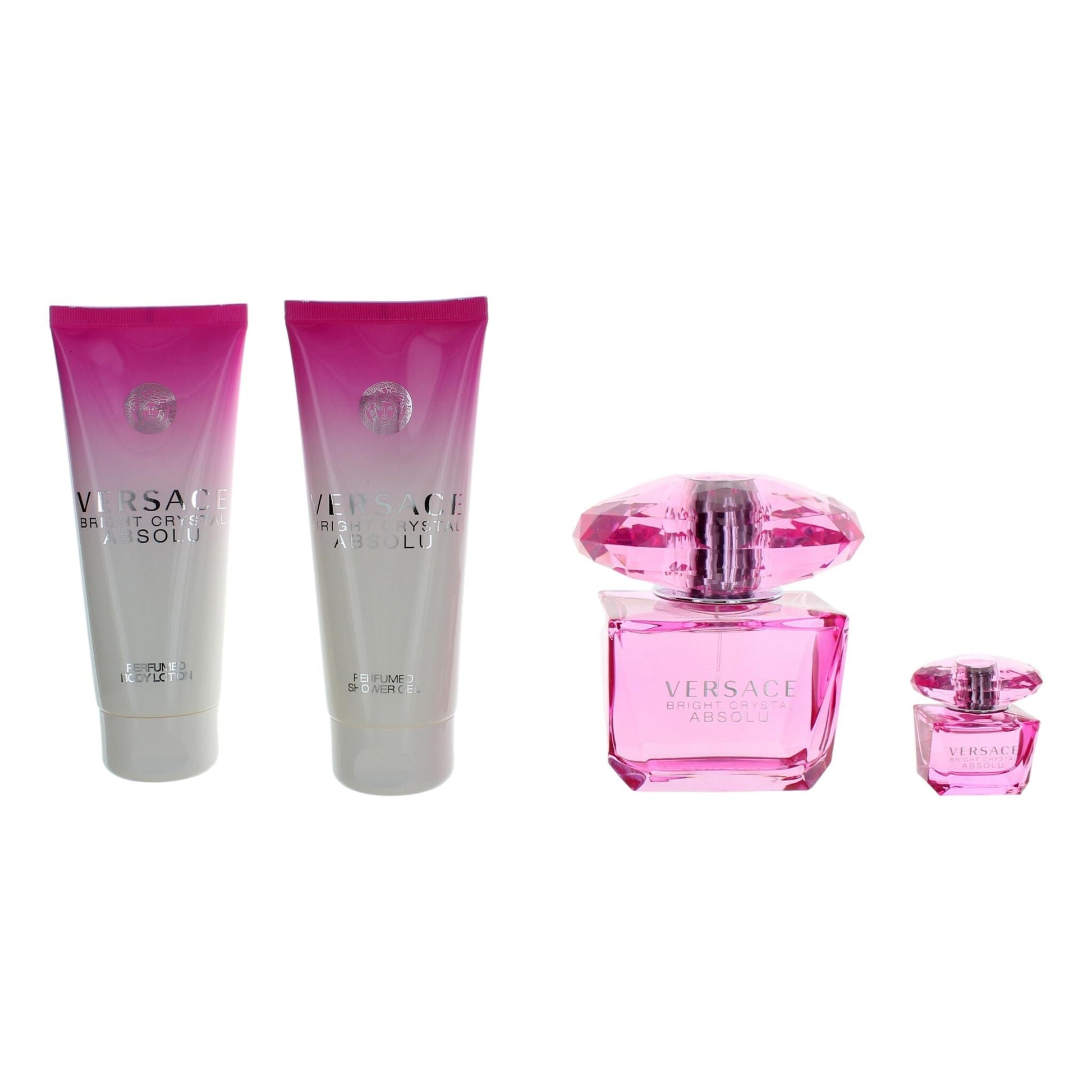Versace Bright Crystal Absolu by Versace, 4 Piece Gift Set for Women Women Fragrances Versace