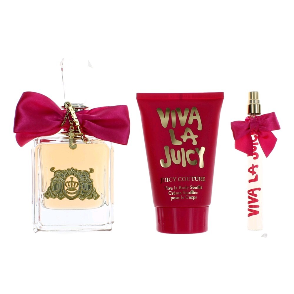 Viva La Juicy by Juicy Couture, 3 Piece Gift Set for Women with 3.4 Women's Fragrances Juicy Couture