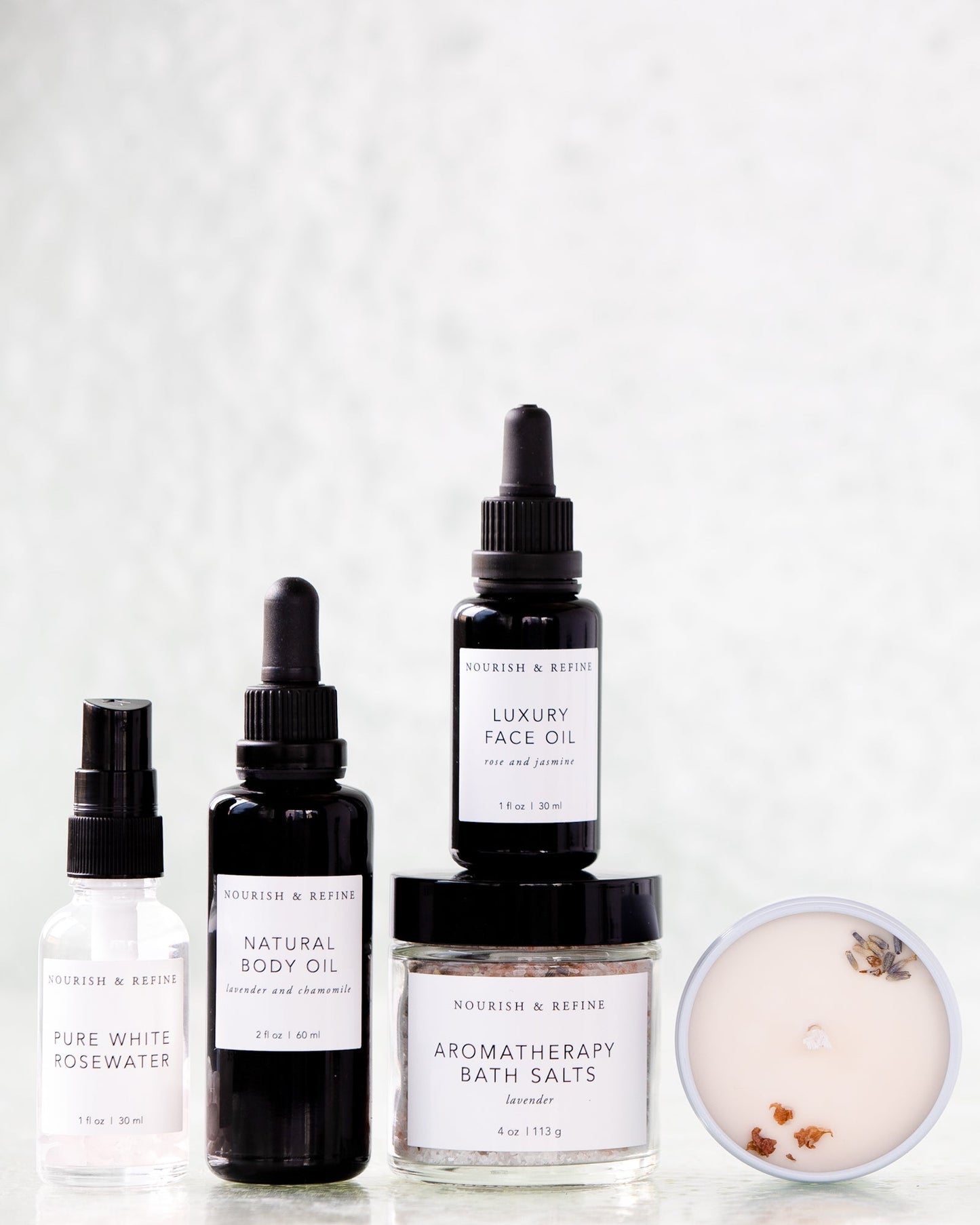 Nourish and Refine Luxury Skincare and Bath Set Organic Bath Sets Nourish and Refine