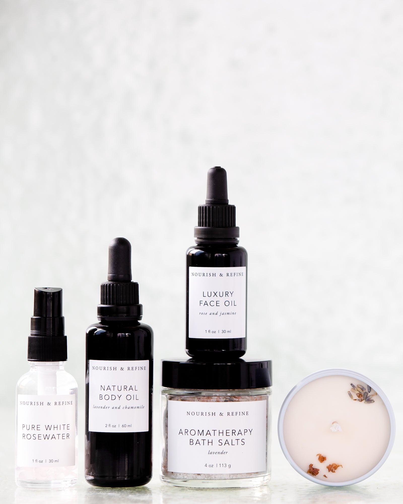 Nourish and Refine Luxury Skincare and Bath Set Organic Bath Sets Nourish and Refine