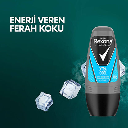 Rexona Men Roll On Extra Cool 50ml - Desodorante de larga duración | Aroma fresco