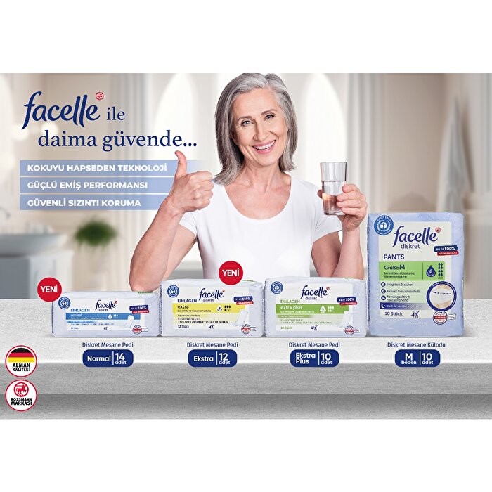 Compresas para incontinencia Facelle Discrete Extra Plus, 10 unidades