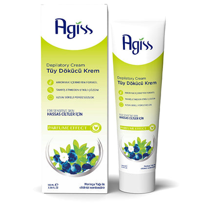 Crème dépilatoire Agiss pour peaux sensibles - 100 ml, sans ammoniaque, testée cliniquement