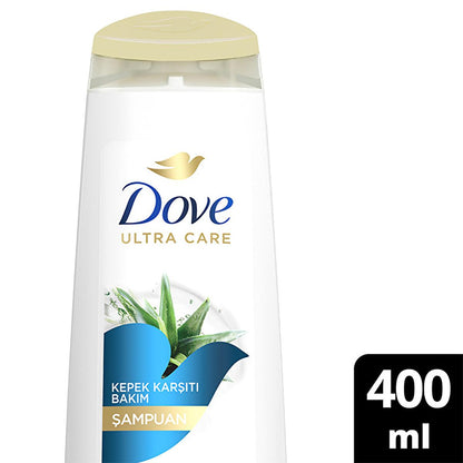 Shampoing antipelliculaire Dove Ultra Care Aloe Vera : Apaisez les cuirs chevelus secs et irrités et éliminez les pellicules grâce à l'huile d'arbre à thé naturelle - Végétalien et sans parabène
