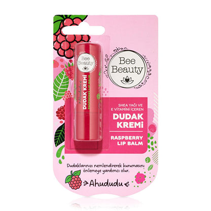 Baume à lèvres soin à la framboise Bee Beauty - Hydratant, naturel, enrichi en beurre de karité et vitamine E