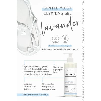 Gel de limpieza facial hidratante suave Skin401 - Vegano, libre de crueldad animal, ácido hialurónico y provitamina B5 - 6.76 fl oz