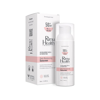 Crème solaire quotidienne à l'acide hyaluronique Rimu Health - Protection SPF UVA/UVB, légère, hydratante, peaux sensibles - 50 ml