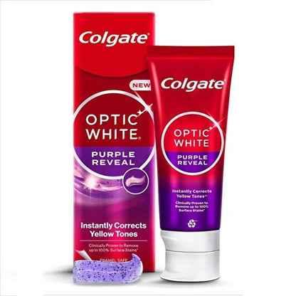 Pasta de dientes Colgate Optic White Purple Reveal 75 ml - Fórmula blanqueadora
