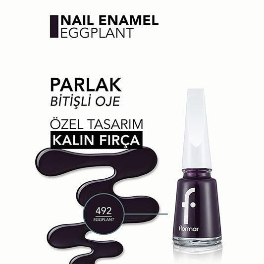Vernis à ongles longue tenue Flormar 492 Eggplant - Soin des ongles et beauté