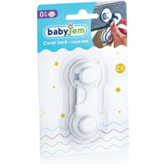 Verrou de sécurité Babyjem pour placards et tiroirs, blanc