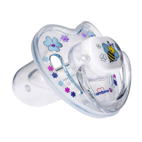 Bambino Flamed Pacifier 6-18 Months - Blue - Bee