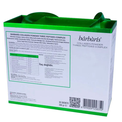 Poudre de collagène Barbaris, complexe aux trois peptides, 30 sachets