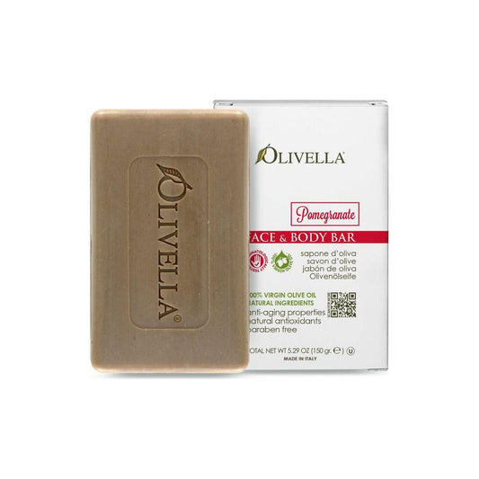 Olivella Pomegranate All Natural Olive Oil Face & Body Soap 5.29 oz Face & Body Soap Pasteur Pharmacy