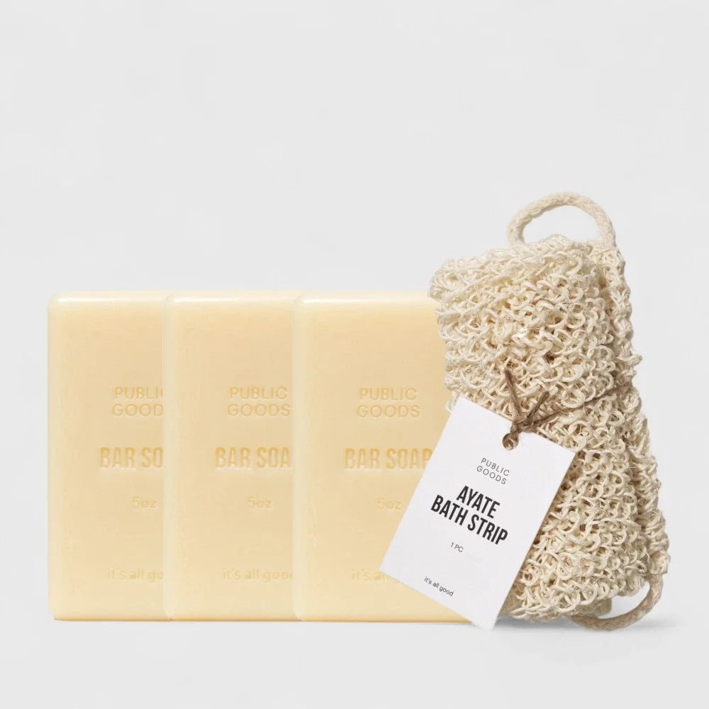 Bar Soap (3 pack) Public Goods 3ct & Ayate Bath Strip