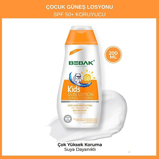 Bebak Kids SPF 50+ Water Resistant Sunscreen Lotion 200 ml