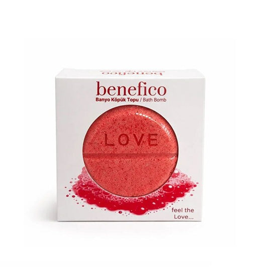Bomba de baño Benefico Love, espuma relajante y aroma fresco, 140 g