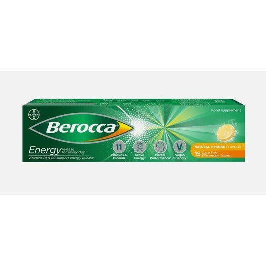 Berocca Energy Natural Orange Supplement Sugar Free Effervescent Tablets 15 Ct Energy Supplement Pasteur Pharmacy