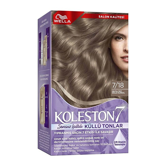Wella Koleston 7 Gris Cendré 7/18 - Brun Cendré Nacré Scintillant | Couleur 100% intense