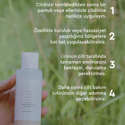 Tonique éclaircissant à l'extrait de riz Bibimcos pour une peau éclatante 30 ml
