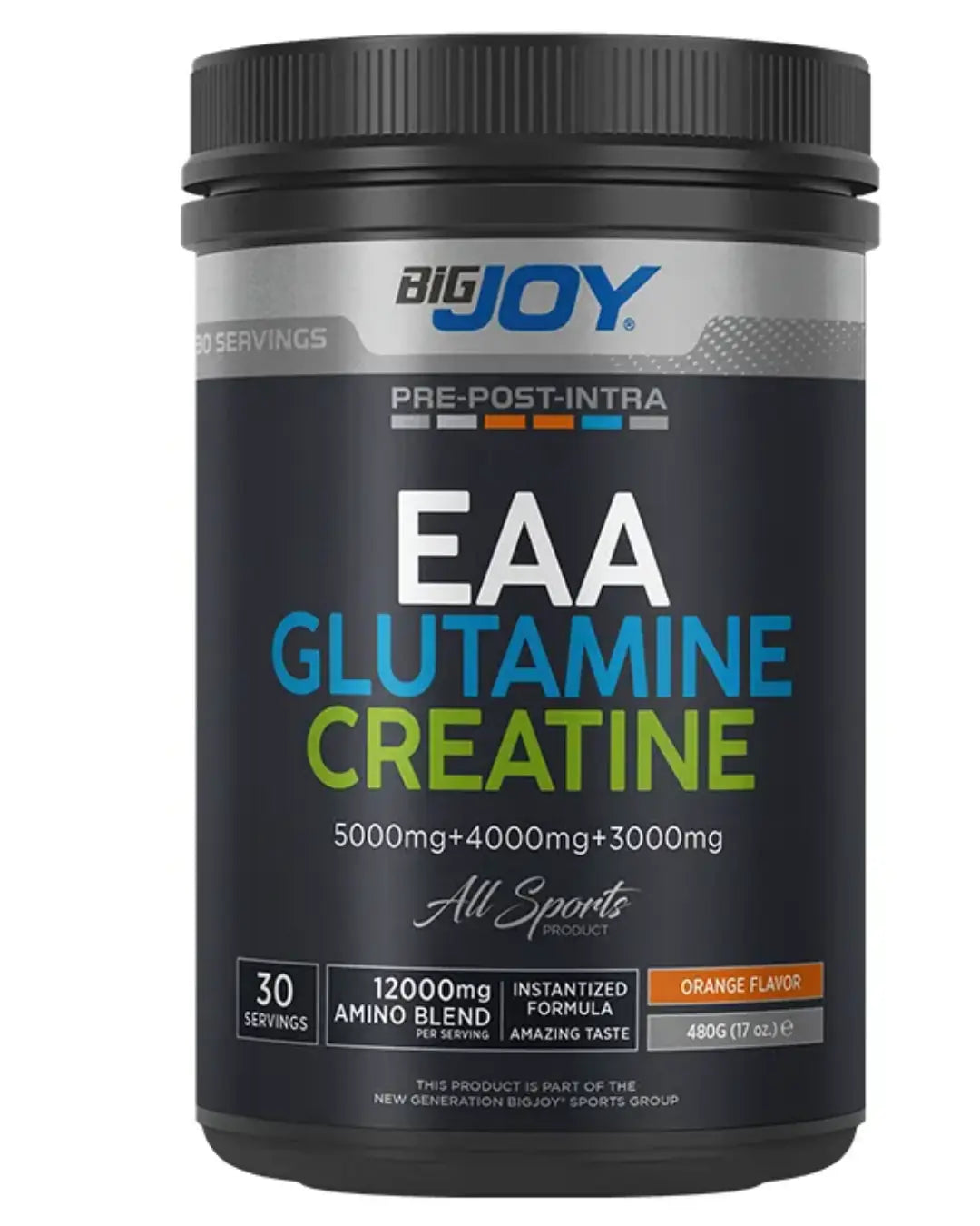 Bigjoy Sports EAA & Glutamina & Creatina Complejo de Naranja 480g