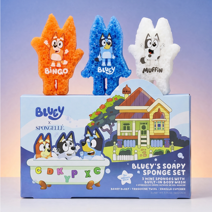 Set de regalo de esponja con gel de baño Bluey