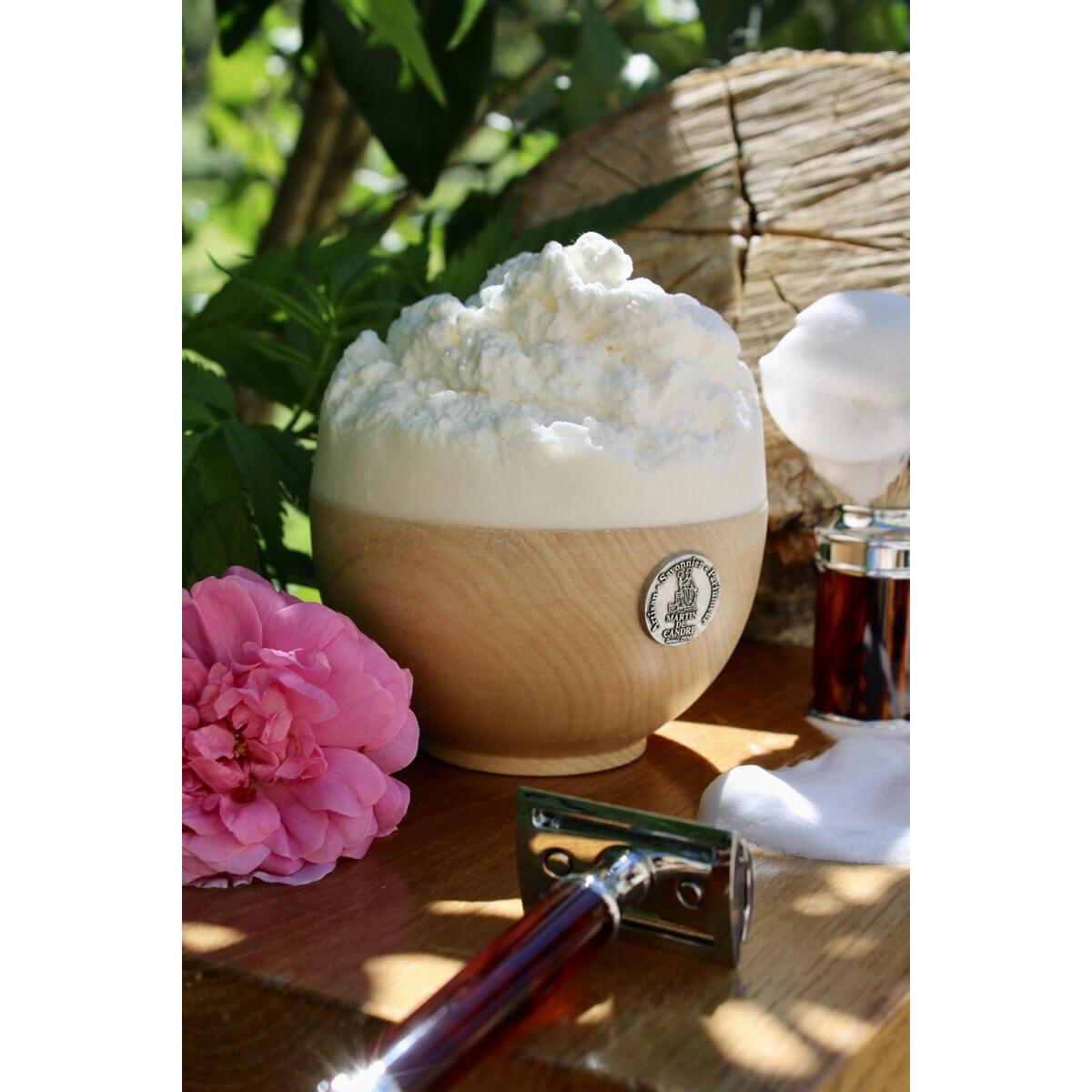 Martin de Candre Rose Collection Shaving Soap Shaving Soap Pasteur Pharmacy Wooden Bowl 200g
