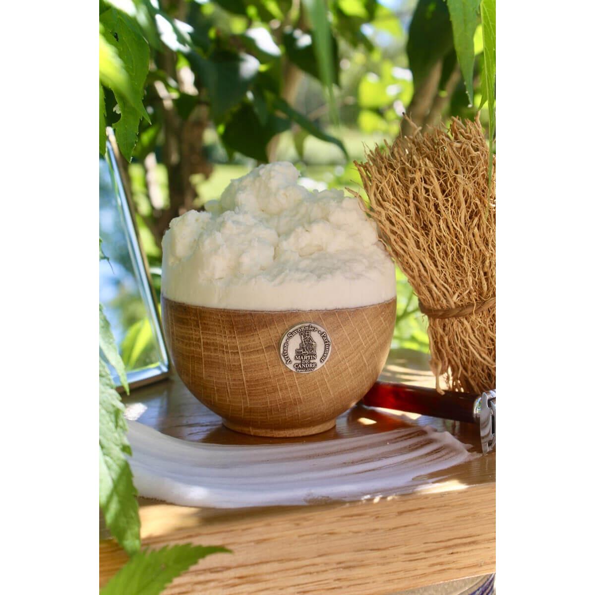Martin de Candre Vetyver Collection Shaving Soap Shaving Soap Pasteur Pharmacy Wooden Bowl 200g