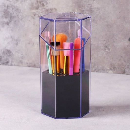 Box Up Multi-Compartment Makeup Brush Organizer with Lid