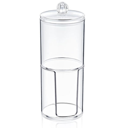 Boîte de rangement transparente à deux niveaux pour cotons et cotons-tiges 19 cm