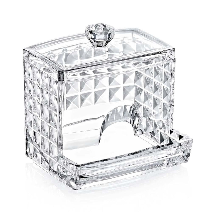 Box Up Diamond Cotton Swab Organizer for Vanity Storage