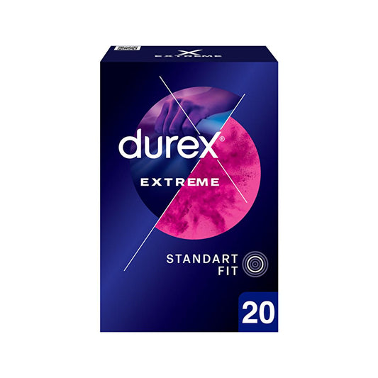 Préservatifs Durex Extreme - Retardants, texturés pour un plaisir intense - Boîte de 20