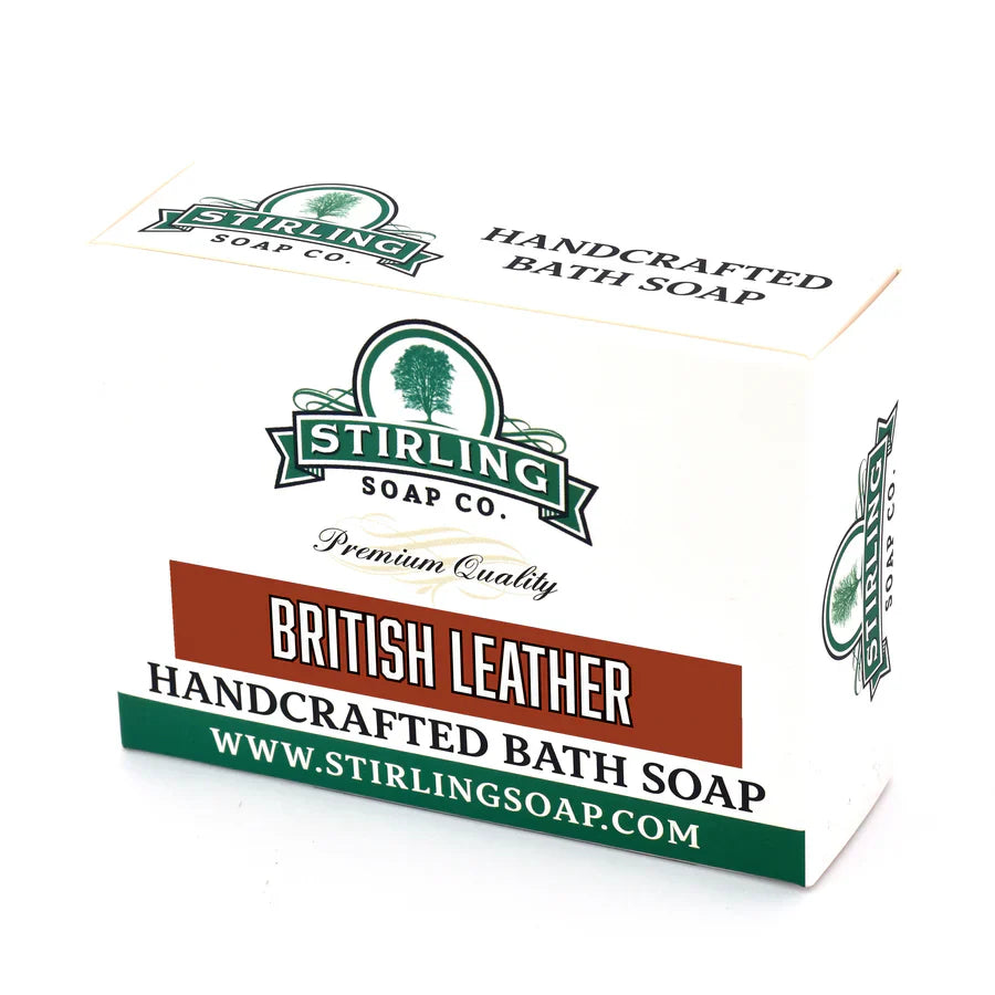 Stirling Soap Co. British Leather Bath Soap 5.5 Oz Bath Soap Pasteur Pharmacy