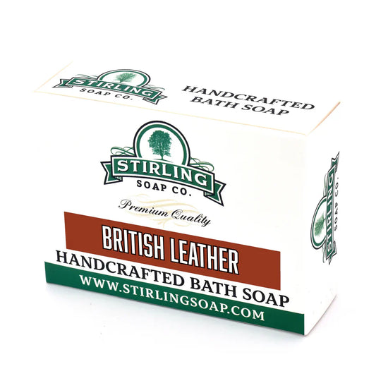 Stirling Soap Co. British Leather Bath Soap 5.5 Oz Bath Soap Pasteur Pharmacy