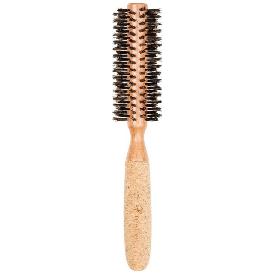 Eco-Friendly Birchwood and Cork Boar Bristle Round Hair Brush Hair Brush Pasteur Pharmacy